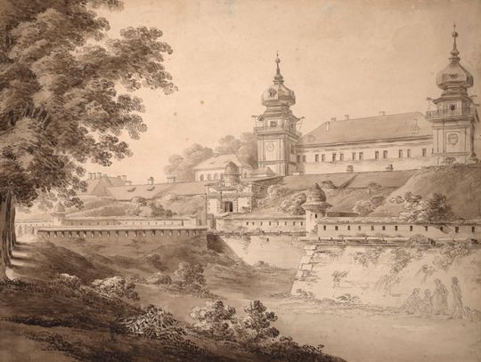 Zamek w Łańcucie na akwareli z XVIII wieku