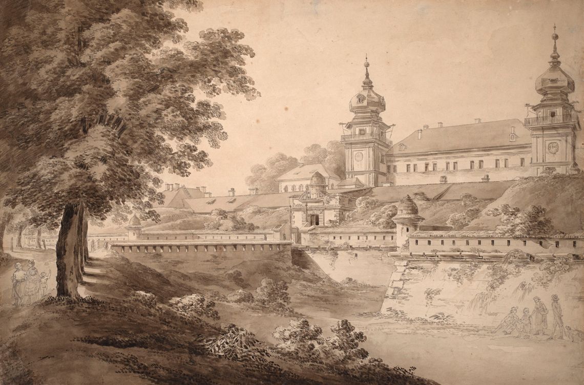 Zamek w Łańcucie na akwareli z XVIII wieku