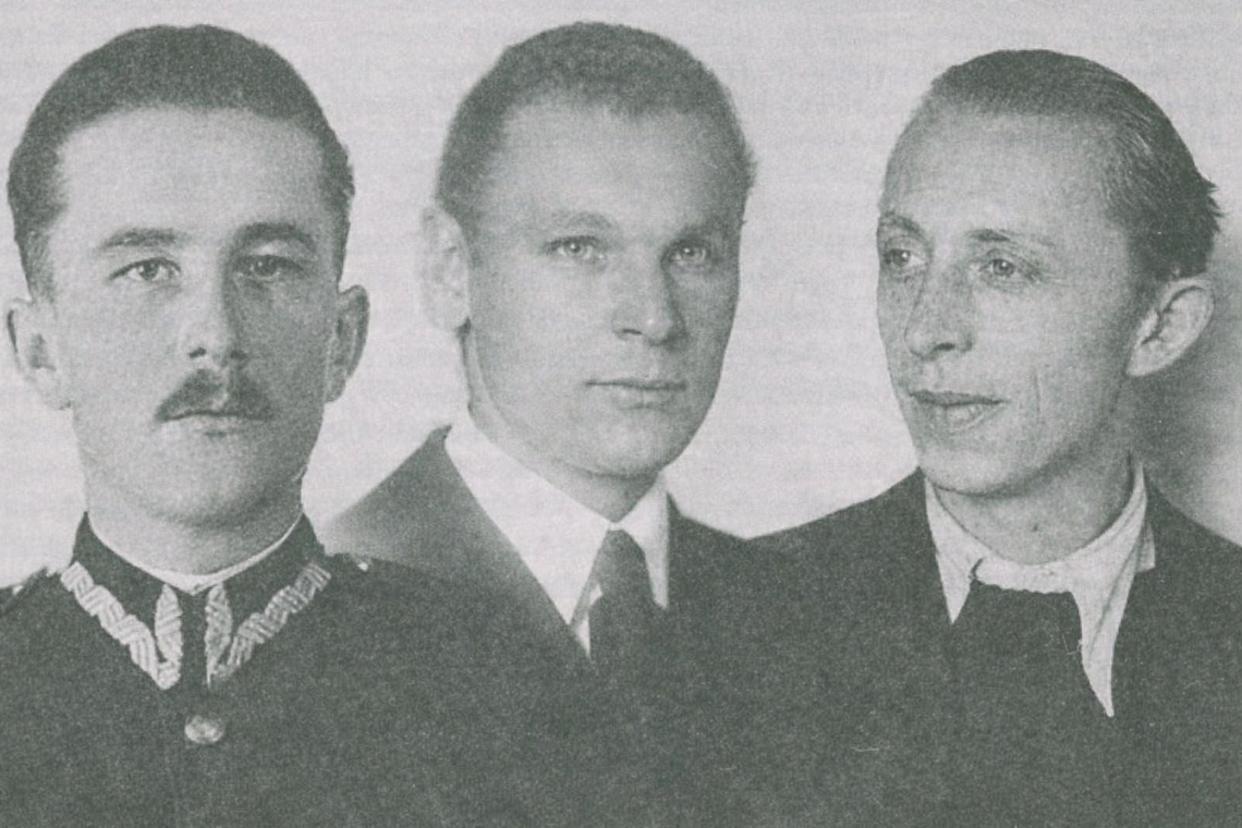 Od lewej Władysłąw Koba, Leopold Rząsa, Michał Zygo