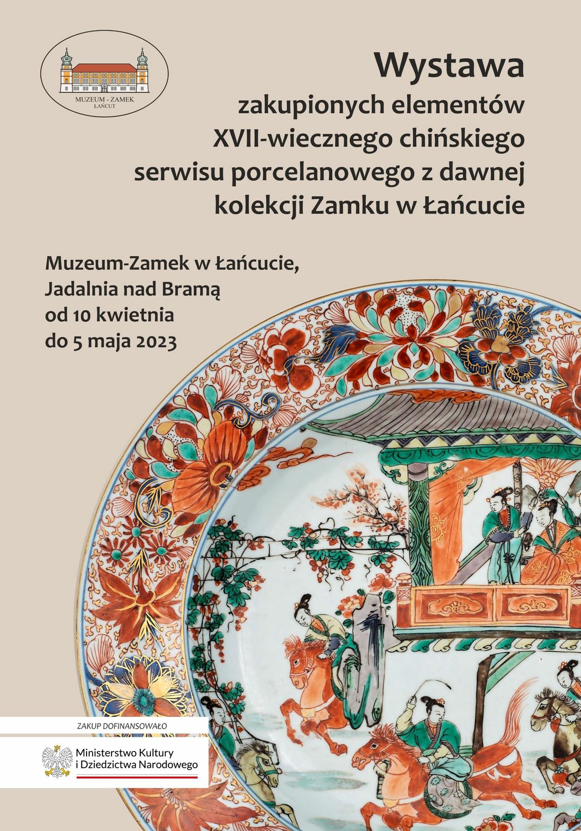 Porcelana podarowana królowi Janowi III Sobieskiemu na wystawie w Muzeum - Zamku w Łańcucie