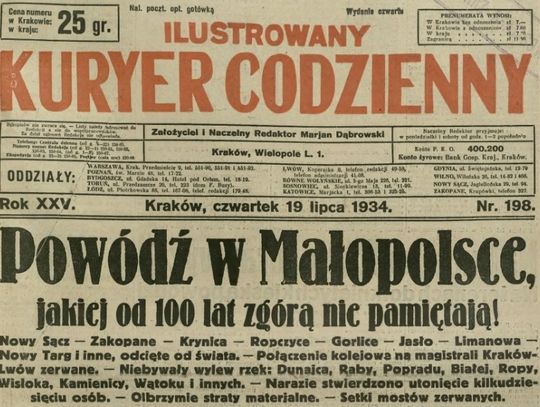 Powódź w Małopolsce i na Rzeszowszczyźnie w 1934 roku. 